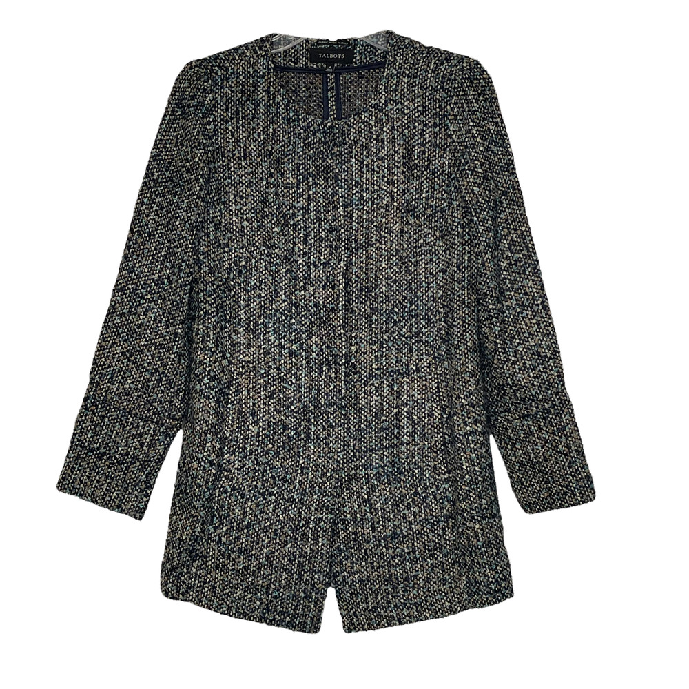 Talbots Womens Snap Button Jacket Size 4 Multi-Color‎ Fleck Italy Fabric